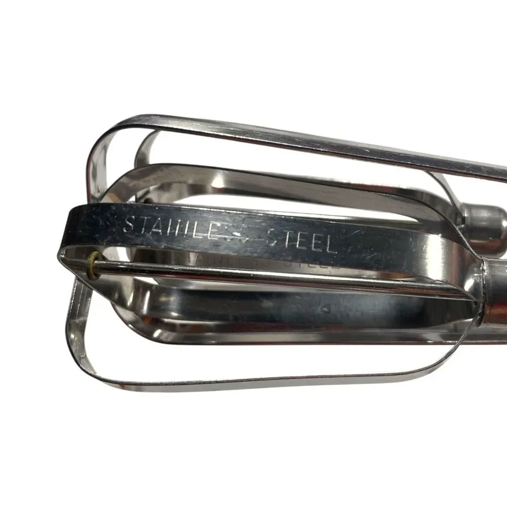 Vintage 1960’s Flint Best Ekco Hand Mixer Black Handle Stainless Steel 12”